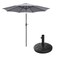 Villacera 9-Foot Outdoor Patio Umbrella with Base, Gray 83-OUT5446B - alternate 5